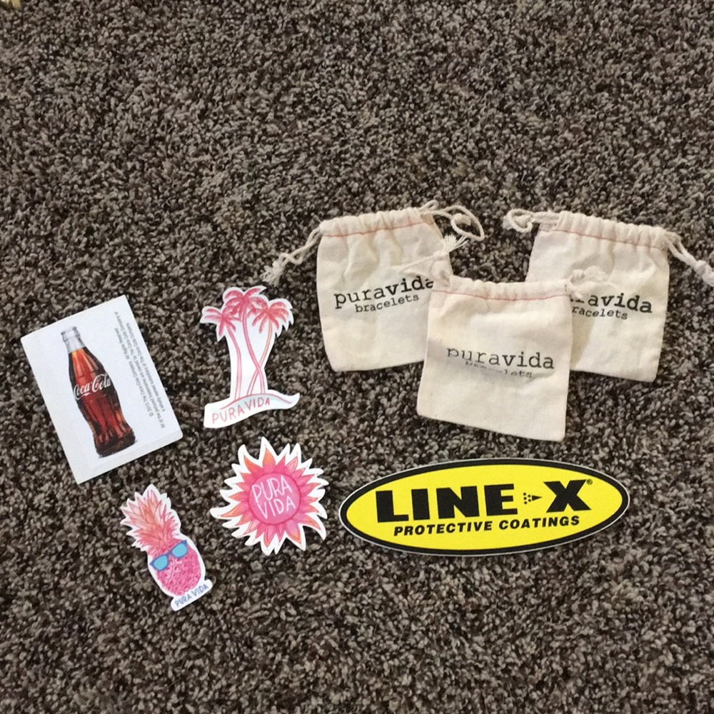 stickers and 3 cute pura vida bags